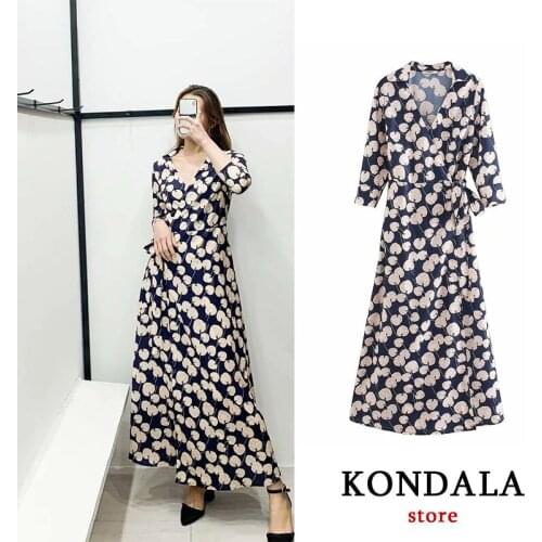 Office lady women dress chiffon elegant high waist vestidos with belt bow tie navy leaf print dress chic v-neck long vestido