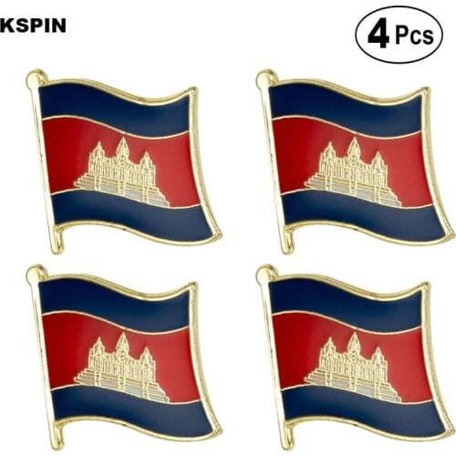 Cambodia Flag Pin Lapel Pin Badge Brooch Icons 4pcs
