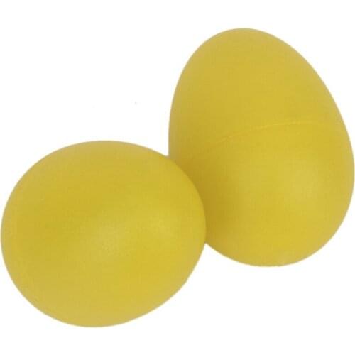1 Pair Plastic Percussion Musical Egg Maracas Shakers yellow