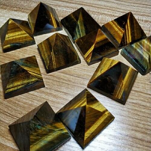 1pcs Natural tigers eye Energy crystal pyramid quartz point healing stone