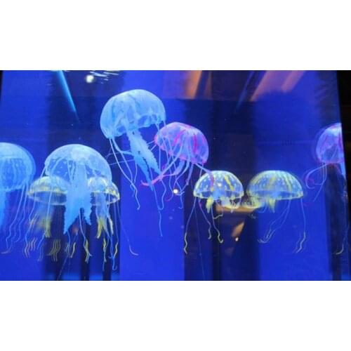 10 Pieces Big Artificial Jellyfish+15 Pieces Small Jellyfish Decoration Glowing Effect for Aquarium Fish Tank Ornament Free Ship