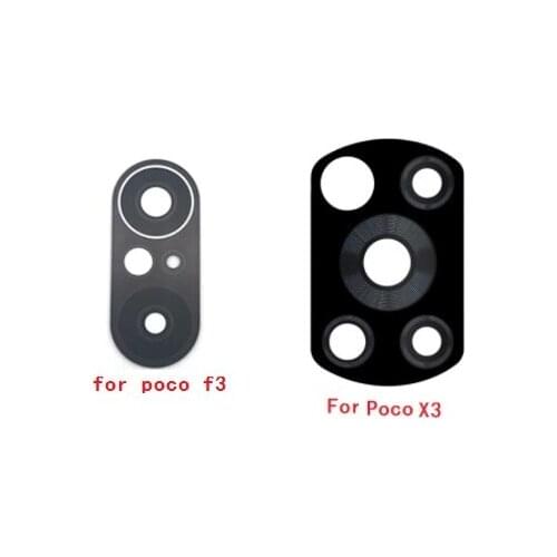 10pcs For Xiaomi Mi Poco X3 M3 F3 NFC Rear Bcak Camera Glass Lens Cover With Adhesive Sticker