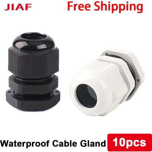 10Pcs Waterproof Cable Gland Nylon Joint IP68 PG7 For 3-6.5mm Plastic Black White PG13.5 Cable Locking Connector PG7 PG19 PG11