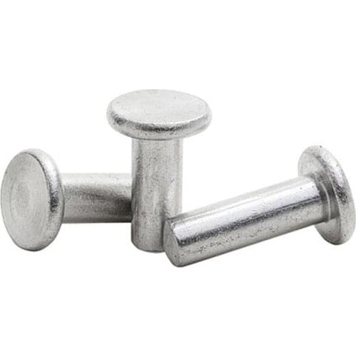 11pcs M6 aluminum flat head rivets round solid rivet percussion rivetings knock riveting GB109 8mm-50mm length