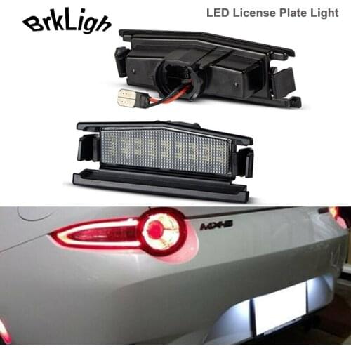 2pcs Error Free LED License Plate Light For Mazda MX-5 2016-2021 Miate Mazda2 2016-2021 White Number Plate Lamps Car Accessories