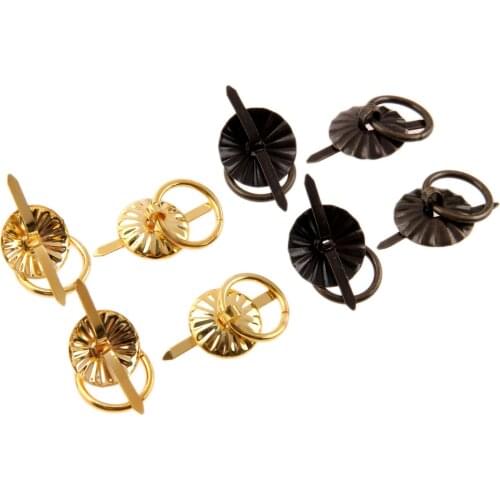 4pcs 17mm Antique Cabinet Furniture Knobs Kitchen Drawer Cupboard Ring Pull Handles Furniture Fittings