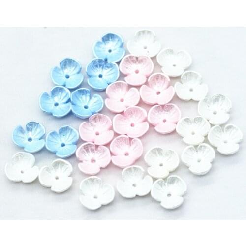 50PCS 10mm Mixed Three Color Pearl Flower Cabochons|Resin Flatback Scrapbooking Flower Miniatures|Fake Flower Miniatures