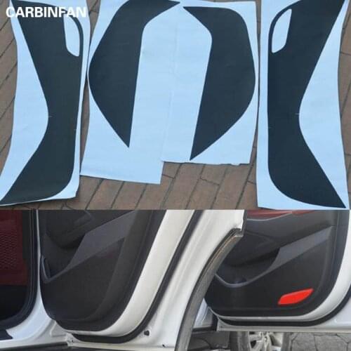 Accessories Carbon Fiber Car Door Protection Breathing Film Anti-kick Pad For 4 Doors 4PCS/SET For Hyundai Tucson 2015 2016 2017