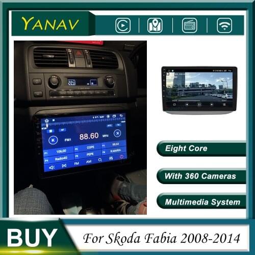 128G Android 2 Din Car Radio Stereo Receiver GPS Navigation For Skoda Fabia 2008-2014 Video Multimedia MP3 Player with Carplay