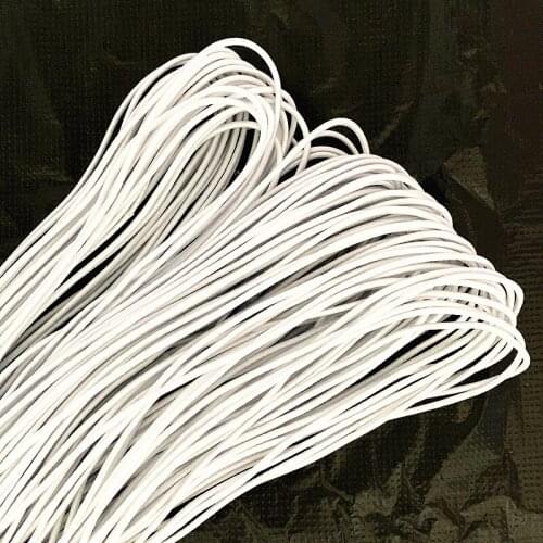 2mm White high elasticity round elastic bandage round elastic rope rubber band elastic line DIY sewing accessories 5-20 meters