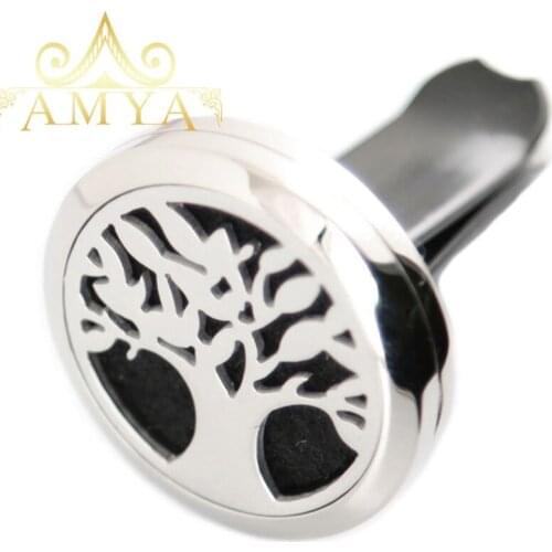 Big Tree of Life Ocean 30mm Diffuser 316 Stainless Steel Car Aroma Locket Essential Oil Car Diffuser Lockets Free 40Pcs Pads