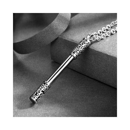 For Men Women Unisex Hip Hop Metal Stick Necklaces Pendants Chain Jewelry Gold Silver Color Monkey King Pendant Necklace