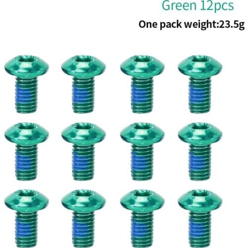 12pcs Brake Disc Fixed Screw Alloy Sturdy Protects Brake Bolts from Rust Plate Fixation Suitable for Mountain Bikes B2Cshop