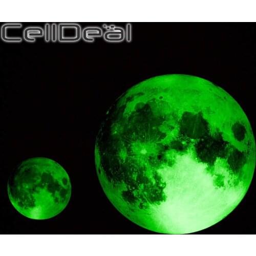 12/30cm Moon Shape Wall Sticker Luminous 3D Moon Fluorescent Stickers For Kids Room Living Room DIY Decoration Home Decor