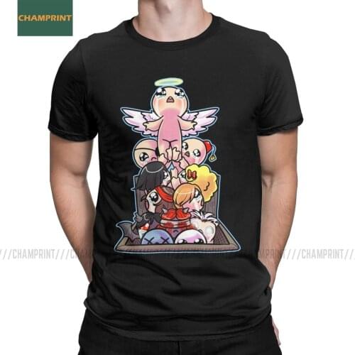 Men T-Shirts The Binding Of Isaac Basement Ascent Cotton Tees Short Sleeve Afterbirth Rebirth Game Lamb Azazel Demon T Shirt