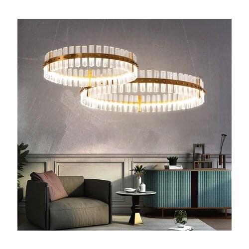 Modern Crystal Chandelier LED Lights European Round Crystal Chandeliers Lights Fixture Hanging Lamp Luxury Home Indoor Lighting