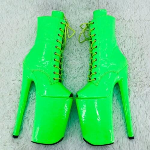 Leecabe 23CM/9inches shining PU upper Sexy boots High Heels Platform Pole Dance shoes