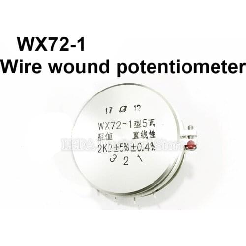 1Pcs WX72-1 5W 1K 2K2 4K7 5K 10K Precision potentiometer Linear conductive plastic angular displacement sensor