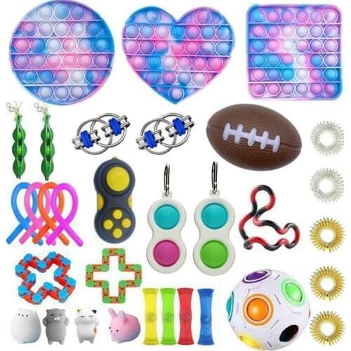 Anti Stress Set Strings Relief Fidget Toys Pack Kit Push Gift Adults Children Figet Sensory Squeeze Squishy Antistress