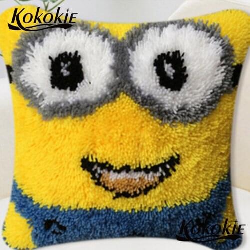 Cross stitch kits embroidery needlework set latch hook rug making kits printed Unfinished Crocheting Rug Kits Yarn Pillowcase