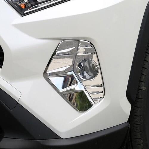 For Toyota RAV4 RAV 4 2019 2020 Carbon Fiber Front Foglight Fog Light Lamp Cover Trim Frame Sticker Exterior Accessories