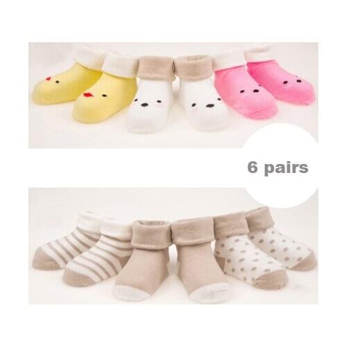Hot 6 Pairs Pack new Baby Boys and Girls Baby Socks Fashion Mesh Children Kids Winter Warm Cotton Socks colors