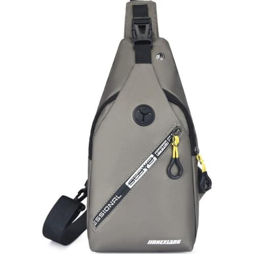 2020 new men chest bag waterproof fashion casual shoulder bag Oxford cloth USB crossbody bag messenger Headphone port bags