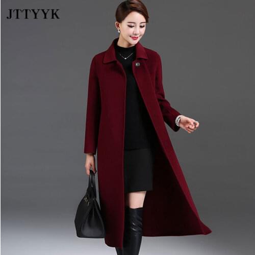 2021 Autumn and winter woolen coat female Mid-Long 2021 New Single Breasted Overcoat casual womens woolen coat
