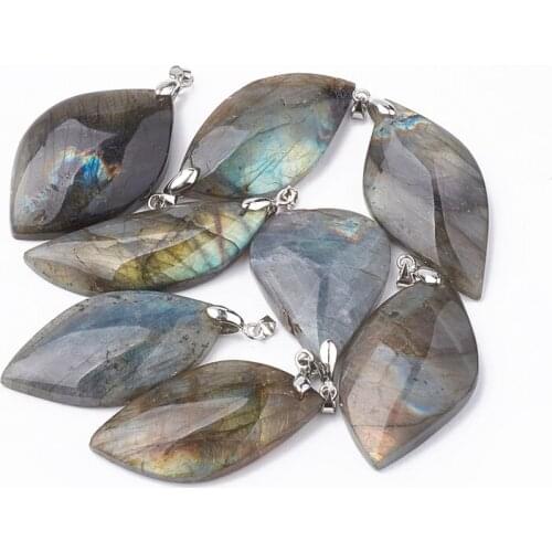 Pandahall 20pc Natural Labradorite Nuggets Pendants with Brass Findings DIY Jewelry Accessories Making Necklaces Wholesale