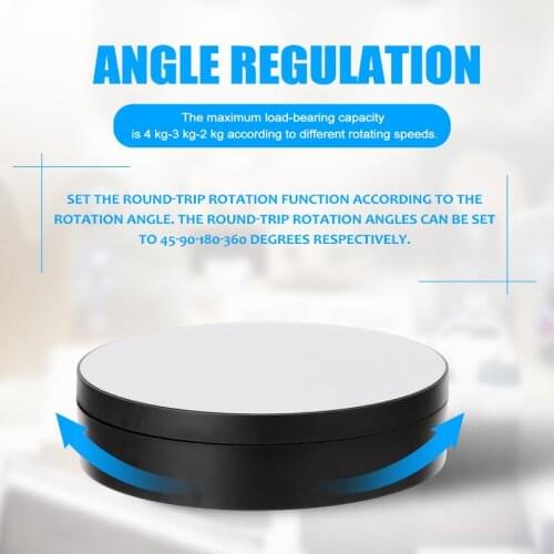 45/90/180/360 degree adjustable professional electric display stand 3 speed adjustable angle charging rotary table USB cable