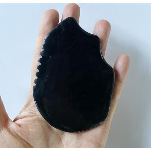 Nose Relax Spike Bian Stone Gua Sha Board Wave Black Natural Stone Guasha Bianshi Scraping Chineses Tranditional Massage Tools
