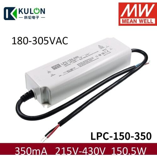 Meanwell LPC-150-350 150.5W 350mA 180-305VAC To DC 215-430V waterproof led driver Single Output Constant Current Power Supply