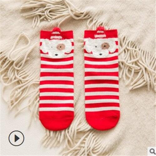Women Santa Claus Deer/Fox/Bear Winter Christmas Socks Comfy Thermal Cotton Sock