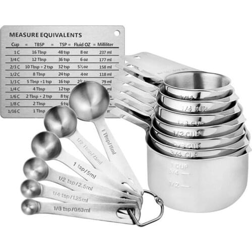 14Pcs Measuring Cups Spoons Combo Stackable Dry Liquid Ingredients