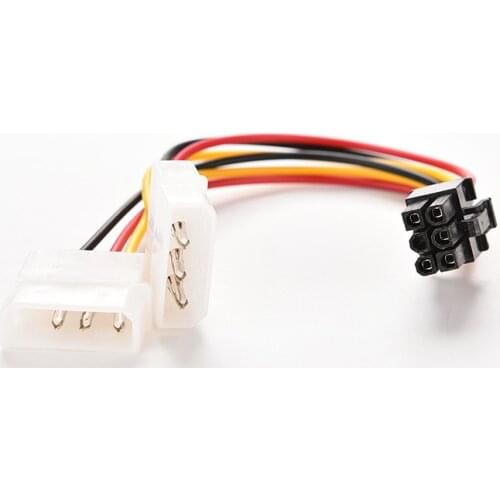 2 IDE Dual 4pin Molex IDE Male to 6 Pin Female PCI-E Y Molex IDE Power Cable Adapter Connector for video cards