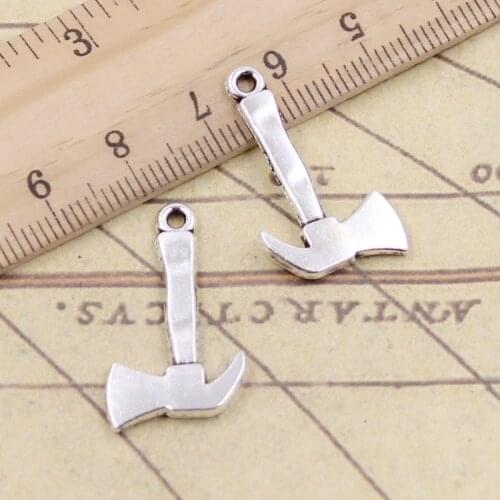 20pcs Charms Fire Axe Ax 26x15mm Tibetan Silver Color Pendants Antique Jewelry Making DIY Handmade Craft