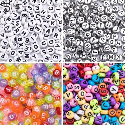 200pcs Flat Round Acrylic Letter Beads for jewelry making Bracelet DIY Accessories Alphabet Diy Beads Wholesale P600