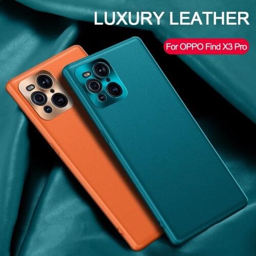 For OPPO Find X3 Pro Case Luxury Vegan PU Leather Metal Lens Protection Soft TPU Cover for Find X3 Lite X3 NEO Reno 5 Pro Plus