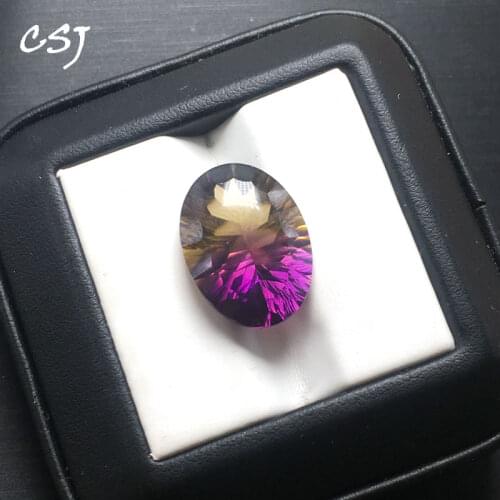 CSJ big size ametrine quartz loose gemstone concave cut fine fire for 925 silver or gold jewelry mounting diy