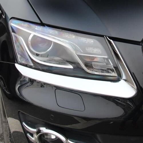 Chrome ABS Car Front Headlight Lamp Eyelid Eyebrow Cover Trim Strip Styling For Audi Q5 2009 2010 2011 2012 Accessories