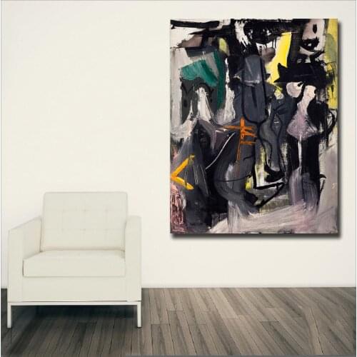 Large Size Oil Painting Franz_kline_untitled 3 Wall Art Canvas Prints Pictures for Living Room and Bedroom No Frames WLONG