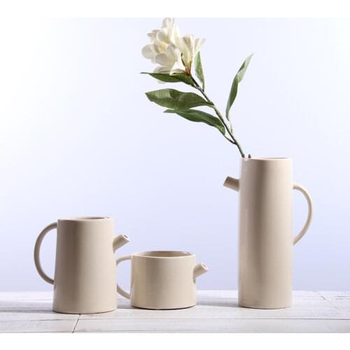 Hydroponic ceramic vase container modern kettle vase decoration creative living room wine cabinet ceramic flower decoration