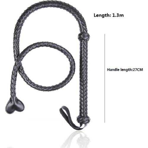 Leather Horse Whip Bull Whip Color Choice: black or Red Leather Whip 4.2ft Equestrian Sports