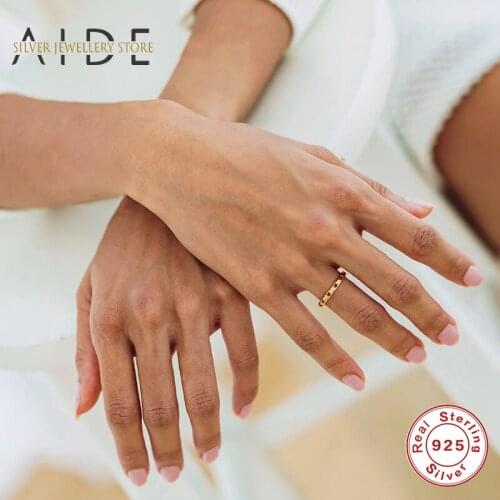 AIDE Fashion Hollow Star Ring Minimalism INS Round Gold Color Finger Size 6/7/8 Rings For Women Silver 925 Jewelry Gift Anillos