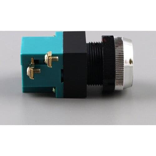 LA19-11 ABS Self-reset Push Button Switch 25mm 380V 5A Round Start Stop Flat Head 1 Open 1 Close Switch for Ship,Machine Tool
