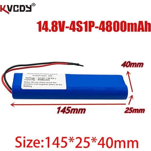 Lithium 14.8V 4800mAh Battery 14.8V-16.8V 4S1P 18650 4800mAh with PCB18650 with lead wires