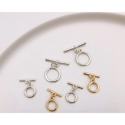 Copper plated S925 silver small OT buckle punk style bracelet end buckle diy chain connection material gold-covered