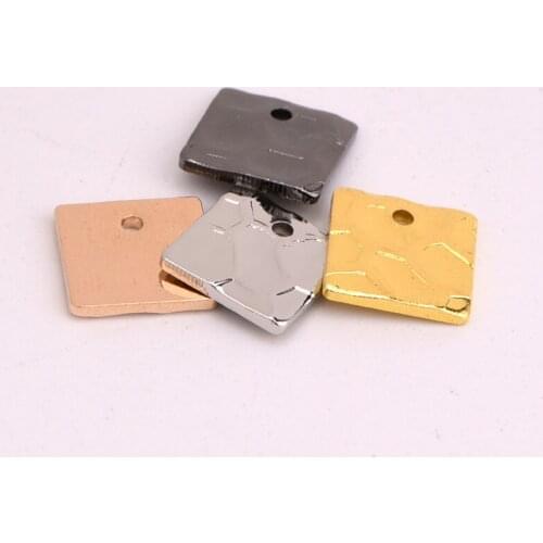 8 * 8mm Spherical Embossed Single Hole Geometric Square Copper Pendant DIY Necklace Pendant Handmade Material Accessories