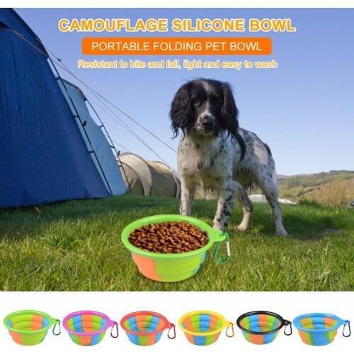 Large Capacity Dog Bowl Feeder Colorful Puppy Cat Water Food Dish Outdoor Travel Portable Food Storage Bowls Pet Supplies
