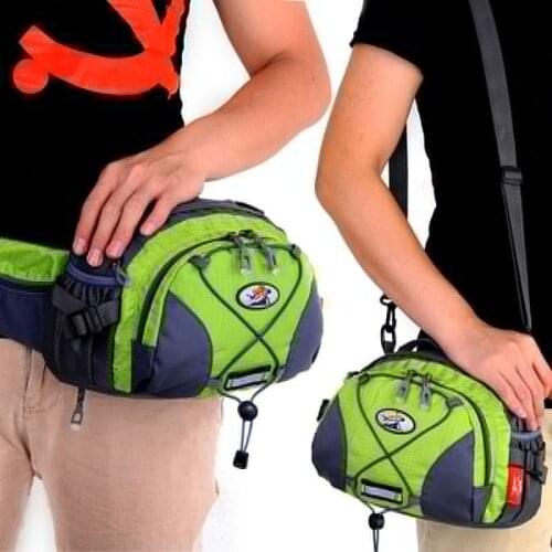 Multifunctional Nylon Shoulder Bag Fanny Pack Bottle Holder Outdoor Climbing Running Cycling Hiking Camping Sport Waist Belt Bag